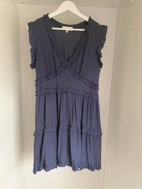 Pinch Navy Ruffle Tiered V-Neck Tunic
